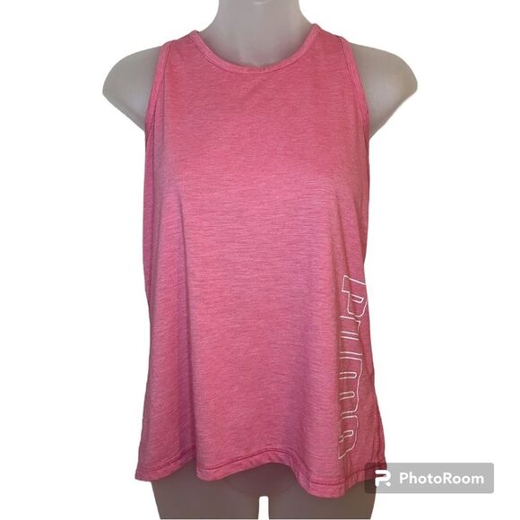 Puma Heathered Pink Crisscross Racerback Logo Tank Size Small - Picture 1 of 6